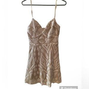 Revolve Superdown nude and white sequin dress